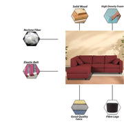 Dorian LHS 4 Seater L Shape Sofa Set for Living Room (Maroon Fabric) Premium Fabric Sofa