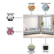 Garcia 3+2 Seater Sofa Set for Living Room (Black - Grey)