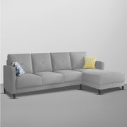Swaloni RHS 6 Seater L Shape Sofa Set for Living Room (Grey) Premium Fabric Sofa