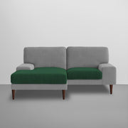Latieo LHS 2 Seater Lounger L Shape Sofa Set for Living Room (Green Grey) Premium Fabric Sofa
