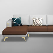 Falco LHS 4 Seater L Shape Sofa Set for Living Room (Brown Grey Fabric) Premium Fabric Sofa