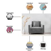 Garcia 1 Seater Sofa Set for Living Room (Black Colour) Premium Fabric Sofa