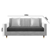 Garcia 3+2 Seater Sofa Set for Living Room (Black - Grey)