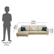 Falco LHS 4 Seater L Shape Sofa Set for Living Room (Cream Fabric) Premium Fabric Sofa