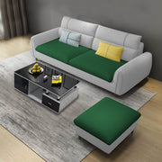 Francis 3 Seater Sofa with Ottoman Set for Living Room (Green Grey Fabric)