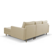 Ashton RHS 4 Seater L Shape Sofa Set with Center Table for Living Room (Cream Fabric) Premium Fabric Sofa