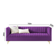 Jarvis 3 Seater Sofa Set for Living Room (Purple Fabric) | Premium Fabric Sofa