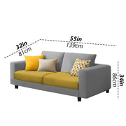 Minta 2 Seater Sofa Set for Living Room (Black - Colour Fabric) Premium Fabric Sofa Set for Living Room