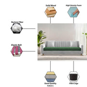 Garcia 3 Seater Sofa Set for Living Room (Blue Black Colour) Premium Fabric Sofa