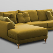 Viva LHS 6 Seater L Shape Sofa Set for Living Room (Yellow) Premium Fabric Sofa