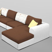 Badger LHS 6 Seater L Shape Sofa Set for Living Room (Black Fabric) Premium Fabric Sofa