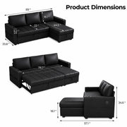 Casaliving Glanie LHS 4 Seater Corner Sofa Cum Bed for Living Room with Storage (Beige Fabric) Leatherette Fabric Sofa with Cup Holder