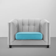 Sinclair 1 Seater Sofa Set for Living Room (Turquise Grey Colour) Premium Fabric Sofa