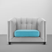 Sinclair 1 Seater Sofa Set for Living Room (Blue Colour) Premium Fabric Sofa