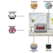 Sinclair 1 Seater Sofa Set for Living Room (Maroon Grey Colour) Premium Fabric Sofa