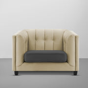 Sinclair 1 Seater Sofa Set for Living Room (Blue Colour) Premium Fabric Sofa