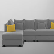 Inclair LHS 6 Seater L Shape Sofa Set for Living Room (Dark Grey Fabric) Premium Fabric Sofa