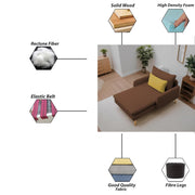 Vive 1 Seater Lounge Sofa for Living Room (Brown Colour) Premium Fabric Sofa
