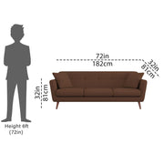 Letty 3 Seater Sofa Set for Living Room (Brown Colour) Premium Fabric Sofa