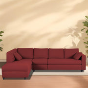 Dorian LHS 6 Seater L Shape Sofa Set for Living Room (Maroon Fabric) Premium Fabric Sofa