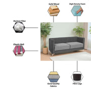 Ember 3 Seater Sofa Set for Living Room (Black Grey Colour) Premium Fabric Sofa