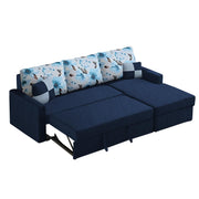 Rolando 4 Seater Sofa Cum Bed for Living Room (Cream Black) Premium Fabric Sofa