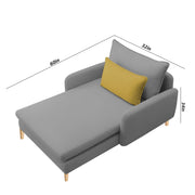 Vive 1 Seater Lounge Sofa for Living Room (Dark Grey Colour) Premium Fabric Sofa