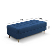 Ashton RHS 4 Seater L Shape Sofa Set with Center Table for Living Room (Blue Fabric) Premium Fabric Sofa
