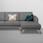 Falco RHS 4 Seater L Shape Sofa Set for Living Room (Dark Grey Fabric) Premium Fabric Sofa