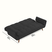Francois 3 Seater Convertible Sofa Cum Bed for Living Room (Black Fabric) Premium Fabric Sofa