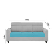 Marco 3 Seater Sofa Set for Living Room (Turquise Grey Colour) Premium Fabric Sofa