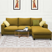 Rihan 4 Seater L Shape Sofa Set Living Room (Yellow Fabric) Right Side Sofa