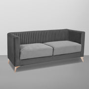 Ember 3 Seater Sofa Set for Living Room (Black Grey Colour) Premium Fabric Sofa