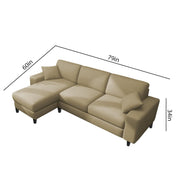 Martin 4 Seater LHS L Shape Sofa Set for Living Room (Cream Colour Fabric)