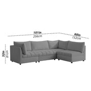 Lenser L Shaped Sofa Set for Living Room (Dark Grey Fabric) Premium Fabric Sofa Set