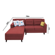 Lifestyle 4 Seater LHS L Shape Sofa Set for Living Room - (Maroon Fabric) Premium Fabric Sofa Set