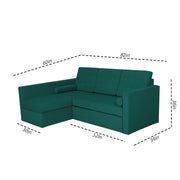 Megan LHS 4 Seater L Shaped Sofa Cum Bed for Living Room (Pine Fabric) Premium Fabric Sofa