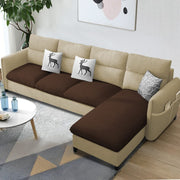 Andon 6 Seater L Shape Sofa Set for Living Room (Black Grey Fabric) Left Side Sofa