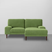 Latieo RHS 2 Seater Lounger L Shape Sofa Set for Living Room (Light Green) Premium Fabric Sofa