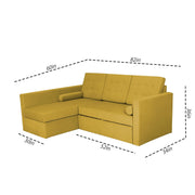 Megan LHS 4 Seater L Shaped Sofa Cum Bed for Living Room (Yellow Fabric) Premium Fabric Sofa
