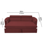 Torrato 3 Seater Sofa Cum Bed for Living Room (Maroon Colour Fabric) Premium Fabric Sofa