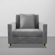 Garcia 1 Seater Sofa Set for Living Room (Black Colour) Premium Fabric Sofa