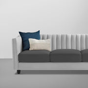 Martine 3 Seater Sofa Set for Living Room (Black Grey Fabric) | Premium Fabric Sofa