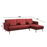 Convertible Futon RHS 4 Seater Sofa Cum Bed with Adjustable Backrest Sofa for Living Room (Blue Grey Colour) Premium Fabric Sofa