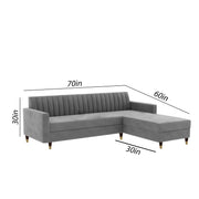 Grayon 3 Seater Convertible Sofa Set for Living Room, 3 Seater & Ottoman Modular Sectional Couch for Small Space (Black Colour) Fabric Sofa Set