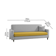 Premium Valkyrie 3 Seater Sofa Set 3 Seater Modern Sofa Set for Living Room (Yellow Grey Color Fabric)
