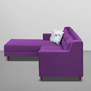 Lifestyle 4 Seater LHS L Shape Sofa Set for Living Room - (Purple Fabric) Premium Fabric Sofa Set