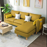 Asser RHS 4 Seater L Shape Sofa Set for Living Room (Yellow) Premium Fabric Sofa