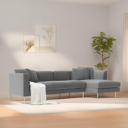 Vesco RHS 6 Seater L Shape Sofa Set for Living Room (Grey) Premium Fabric Sofa
