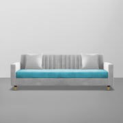 Garcia 3 Seater Sofa Set for Living Room (Blue Black Colour) Premium Fabric Sofa